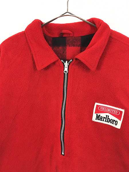 古着 90s Marlboro バッファロー チェック ハーフジップ リバーシブル ...