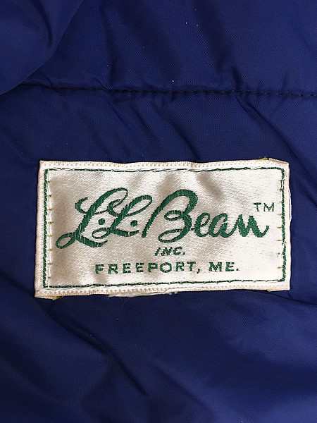 古着 70s LL Bean 筆記体タグ 軽量 シェル 中綿 ダウン ベスト XL位の