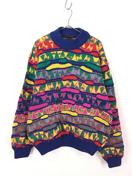 古着 90s Australia製 COOGI レアパターン!! 3D カラフル ランダム