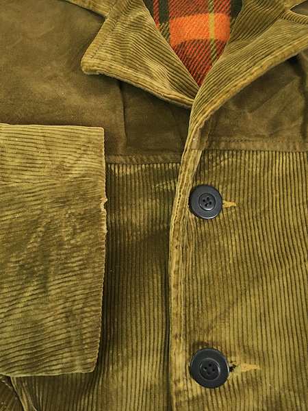 古着 50s WoolRich チェック ウール ライナー 太畝 コーデュロイ