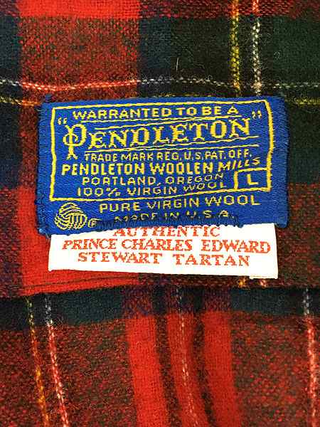 古着 70-80s USA製 Pendleton タータン チェック ショール カラー