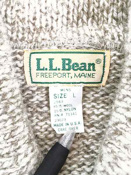 古着 80s USA製 LL Bean ヘチマ襟 ショールカラー プルオーバー ウール 