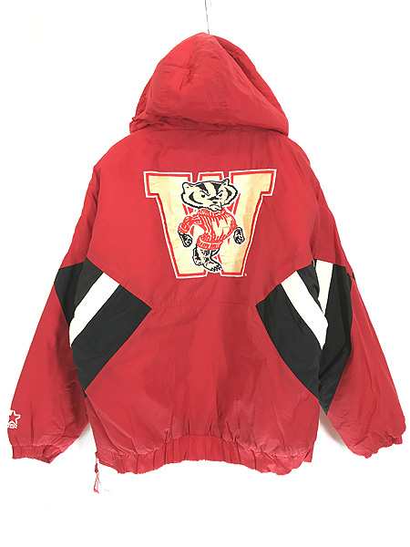 古着 90s WISCONSIN ハーフジップ パデット 撥水 ナイロン ジャケット ...