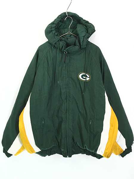 古着 90s NFL Green Bay Packers パッカーズ パデット ナイロン ジャケット パーカーXXL 古着