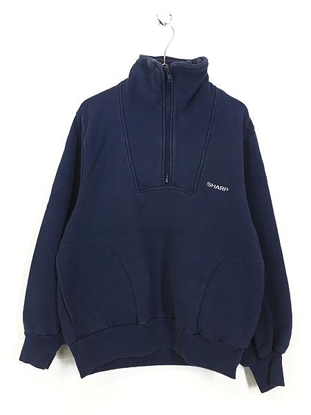 古着 90s USA製 「SHARP」 シャープ 逆輸入 ハイネック ハーフジップ ヘビー スウェット トレーナー Mの通販は