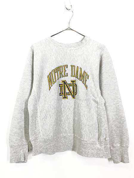 古着 80s USA製 Champion Reverse Weave 「NOTRE DAME」 2段 アーチ リバース スウェット M 古着の通販は