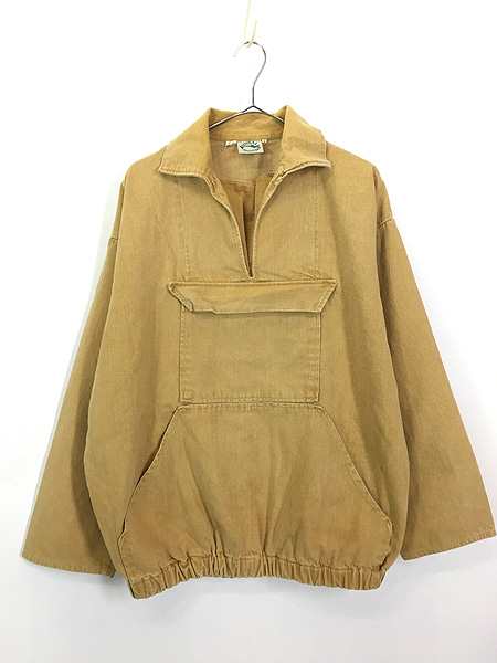 古着 70-80s Ireland製 Kinsale smocks 襟付き コットンツイル フィッシャーマン スモック ジャケット L