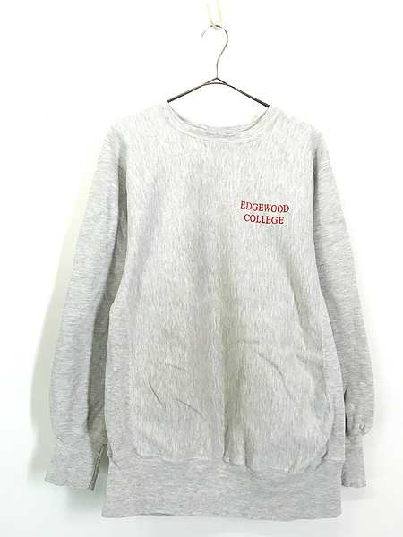 古着 90s USA製 Champion Reverse Weave 「EDGEWOOD」 カレッジ 刺しゅう リバース スウェット XL 古着