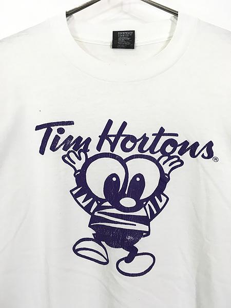 古着 80s Canada製 Tim Houtons ティム 企業 マスコット Tシャツ L 古着の通販は