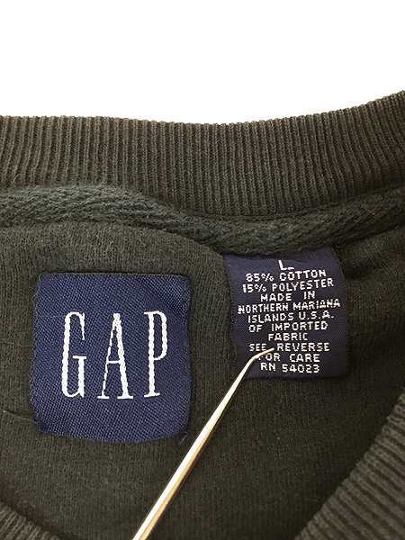 古着 90s USA製 GAP 無地 ソリッド 前V セットイン スウェット