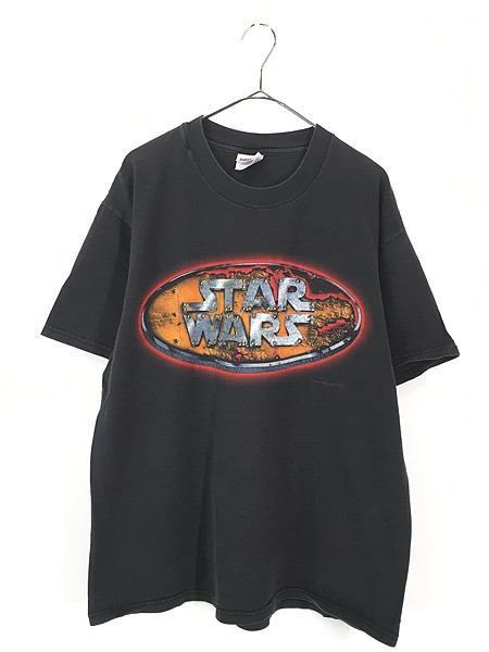古着 90s STAR WARS スターウォーズ 鉄板 看板 ロゴ プリント Tシャツ 