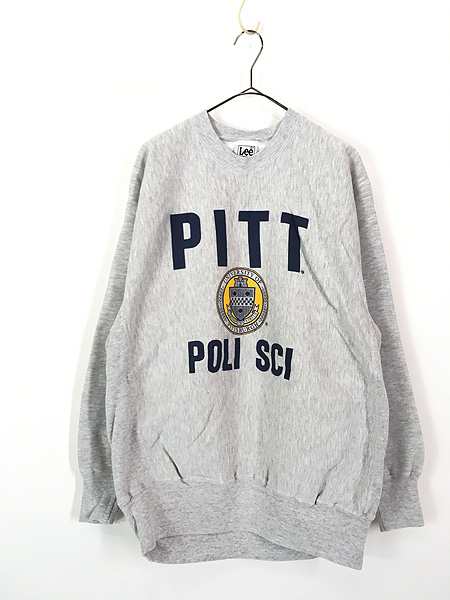 古着 90s USA製 「PITT」 3段 カレッジ リバース タイプ ヘビー スウェット トレーナー XL 古着