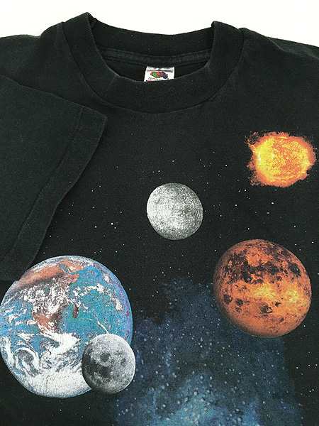 古着 90s 宇宙 惑星 太陽 グラフィック アート Tシャツ M 古着の通販は