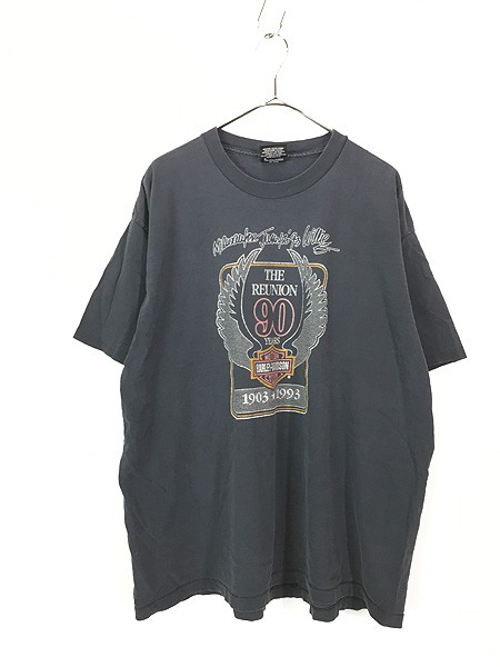 古着 90s USA製 HARLEY DAVIDSON 「THE REUNION 90YEARS」 ウィング T