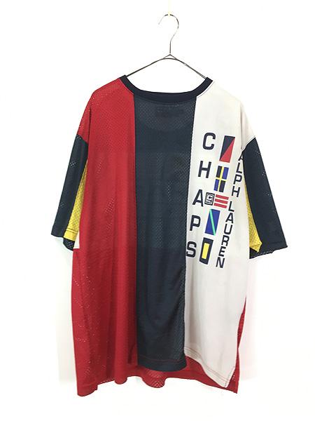古着 90s CHAPS Ralph Lauren 4カラー 切換 メッシュ プリント Tシャツ XL 古着の通販は