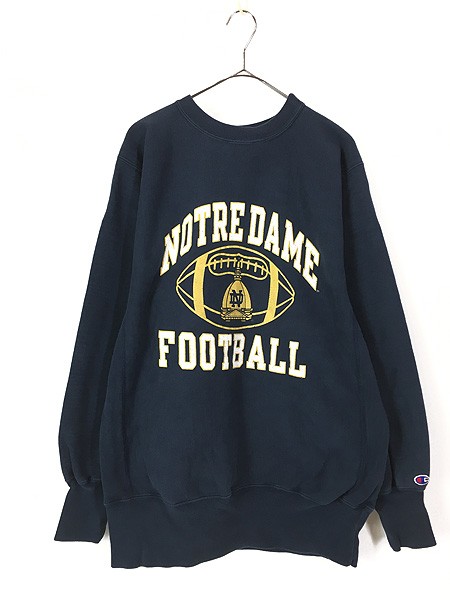 古着 90s USA製 Champion Reverse Weave 「NOTRE DAME」 アメフト