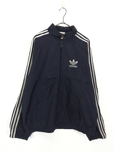 古着 90s adidas BIG トレフォイル バック プリント 3ライン 2way ナイロン ジャケット M位 古着の通販は 7,590円