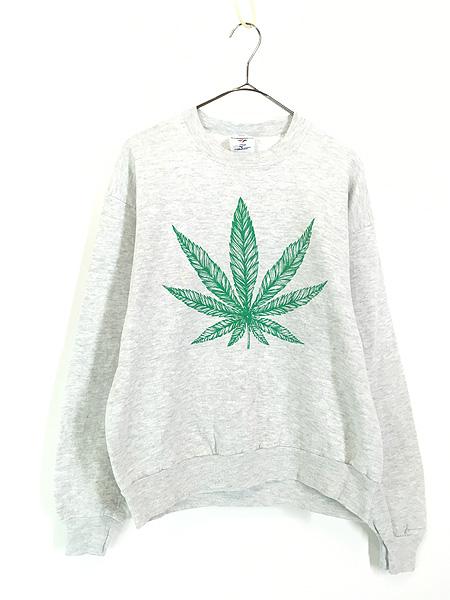古着 90s USA製 葉っぱ マリファナ BIG プリント スウェット トレーナー M 古着の通販は 8,690円