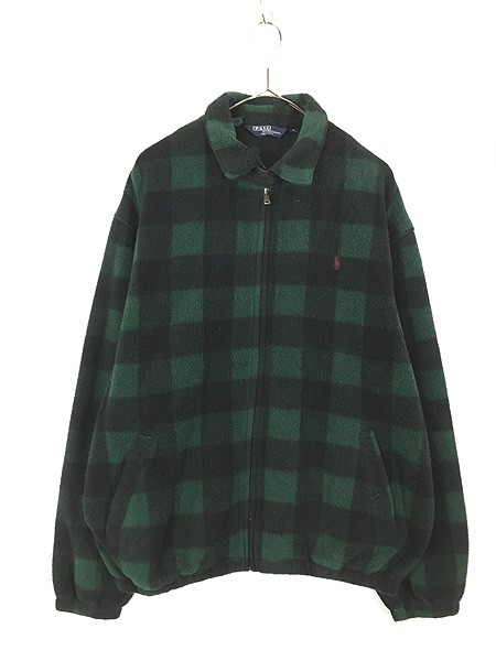 古着 90s USA製 Polo Ralph Lauren バッファロー チェック フリース スウィング トップ ジャケット L 古着の通販は