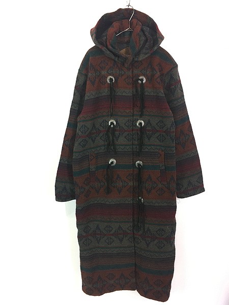 90s USA製 Woolrich ネイティブ柄  ブランケット コート素材ウール