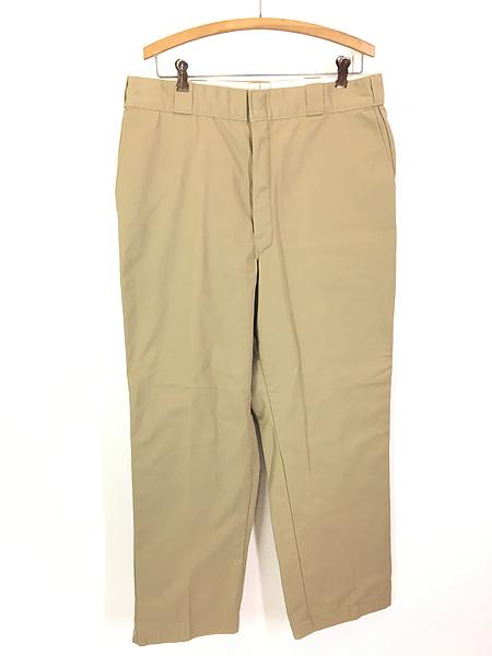 古着 90s USA製 Dickies 防寒 フランネル ライナー コットンツイル ワーク チノ パンツ ストレート カーキ W37 L30 古着の通販は