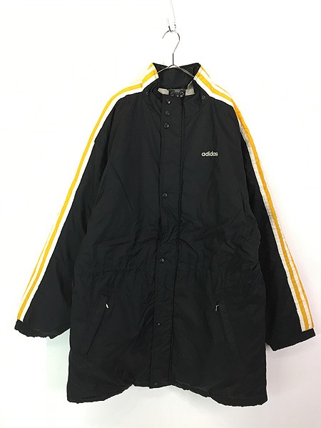 古着 90s adidas BIG ロゴ 3ライン パデット ジャケット ベンチコート XL 古着