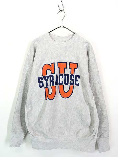 古着 90s USA製 SU SYRACUSE カレッジ リバース タイプ ヘビー スウェット トレーナー XL