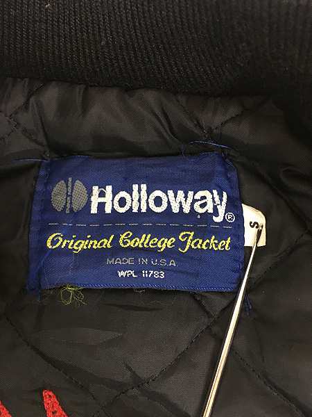 古着 80s USA製 Holloway 豪華 チェーン ステッチ フェイク レザー