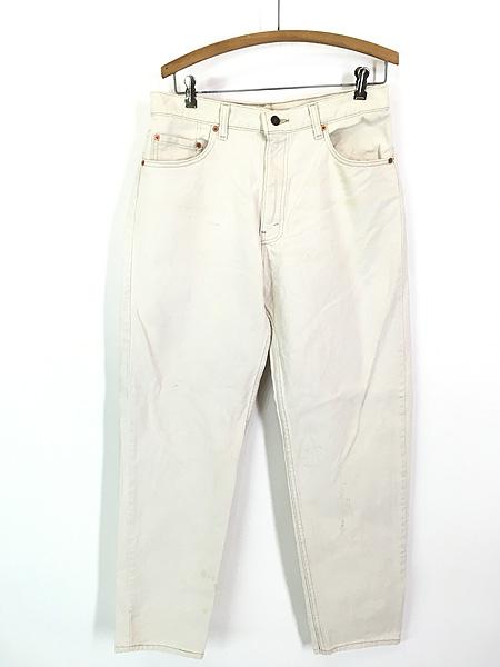 古着 90s USA製 Levi's 550-0652 生成 アイボリー カラー デニム パンツ ジーンズ テーパード W33 L31の通販は 8,690円