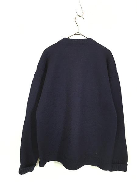 古着 80s 英国製 Le Tricoteur 人気 ガンジー フィッシャーマン パチポケ ヘビー ウール ニット カーディガン XL位の通販は