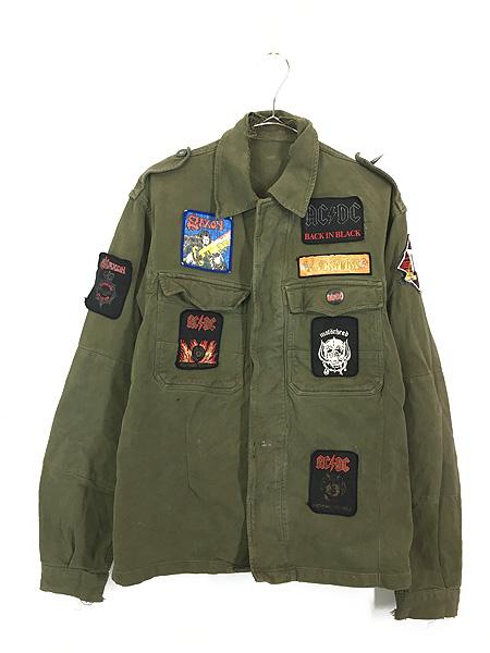 古着 60s ベルギー軍 豪華 メタル パッチ & ペイント リメイク ミリタリー HBT フィールド ジャケット L位の通販は