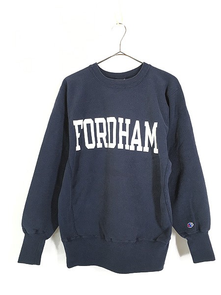 古着 90s USA製 Champion Reverse Weave 「FORDHAM」 リバース スウェット L 古着