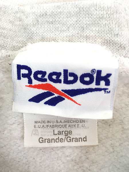 古着 90s USA製 Reebok insta pump 「GRiP iT FEEL iT」 バスケ グラフィック スウェット トレーナー L 古着