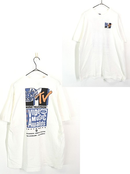 古着 90s USA製 MTV 地球 宇宙 ミュージック チャンネル 両面 ロゴ T