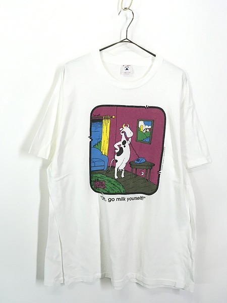 古着 90s USA製 ウシ アニマル ポップ アート Tシャツ XL 古着の通販は