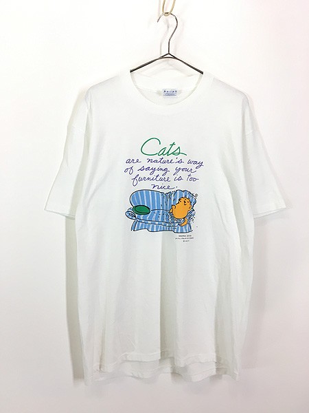 古着 80s USA製 Shoebox 猫 ネコちゃん ポップ アート Tシャツ XL 古着 