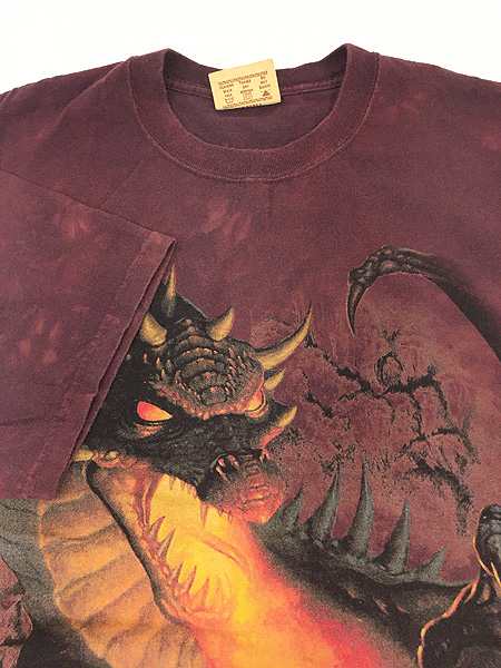古着 00s USA製 THE MOUNTAIN ドラゴン 勇者 グラフィック タイダイ Tシャツ XL 古着の通販は
