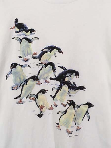 古着 90s USA製 ペンギン アニマル グラフィック Tシャツ L 古着の通販