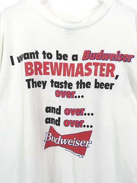 古着 90s USA製 Budweiser バドワイザー ビール 企業 メッセージ T