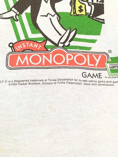 古着 90s USA製 MONOPOLY ボードゲーム キャラクター Tシャツ XL 古着 
