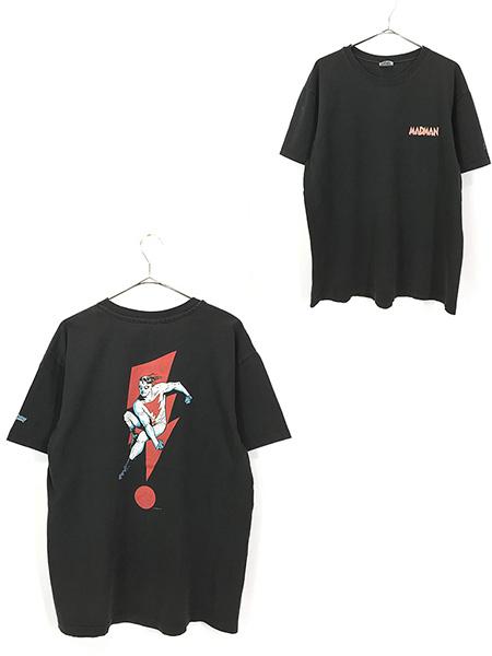 古着 90s MADMAN マッドマン アメコミ キャラクター 両面 Tシャツ L 古着の通販は