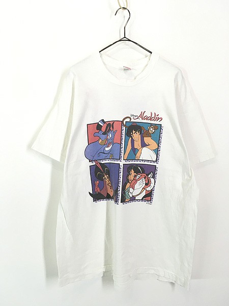 古着 90s USA製 Disney Aladdin アラジン ジャファー ジーニー ジャスミン マルチ キャラクター Tシャツ XL 古着｜au  PAY マーケット