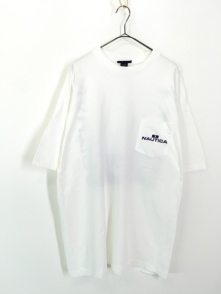 古着 90s USA製 NAUTICA ヨット セーリング フォト Tシャツ XL 古着の