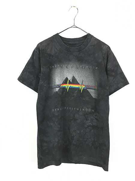 古着 90s Pink Floyd 「The Dark Side Of The Moon」 狂気 プログレ ロック バンド タイダイ Ｔシャツ S位 古着