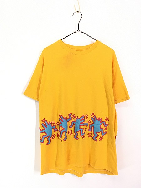 古着 80s USA製 Keith Haring キース へリング 貴重!! マルチ オオカミ ウルフ ポップ アート Tシャツ XL 古着