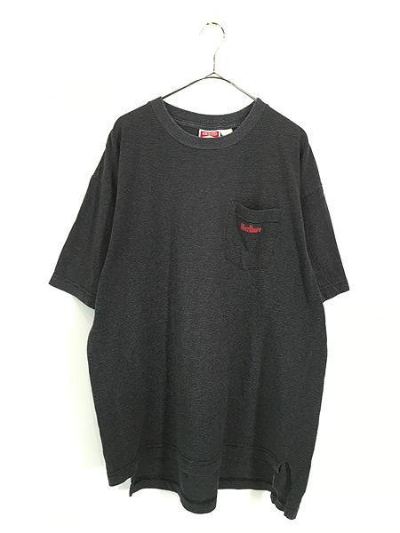 古着 90s Marlboro ワンポイント ボーダー ポケット Tシャツ ポケT XL 古着の通販は