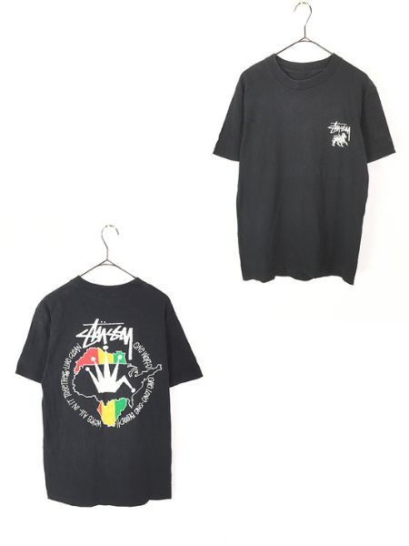 STUSSY90s USA製 白タグ STUSSY Tシャツ クラウン 両面 プリント