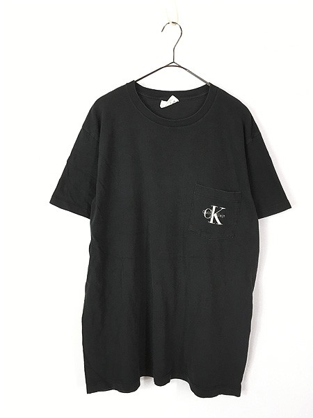 古着 90s USA製 CK Calvin Klein ワンポイント 刺しゅう ポケット T ...