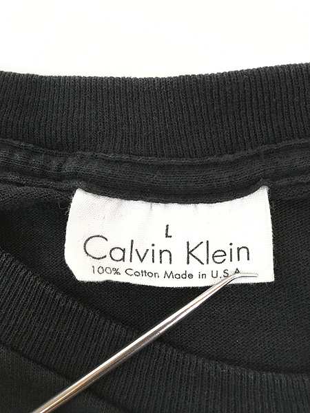 古着 90s USA製 CK Calvin Klein ワンポイント 刺しゅう