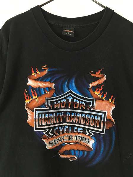 古着 90s USA製 HARLEY DAVIDSON シールド グラフィック Tシャツ L